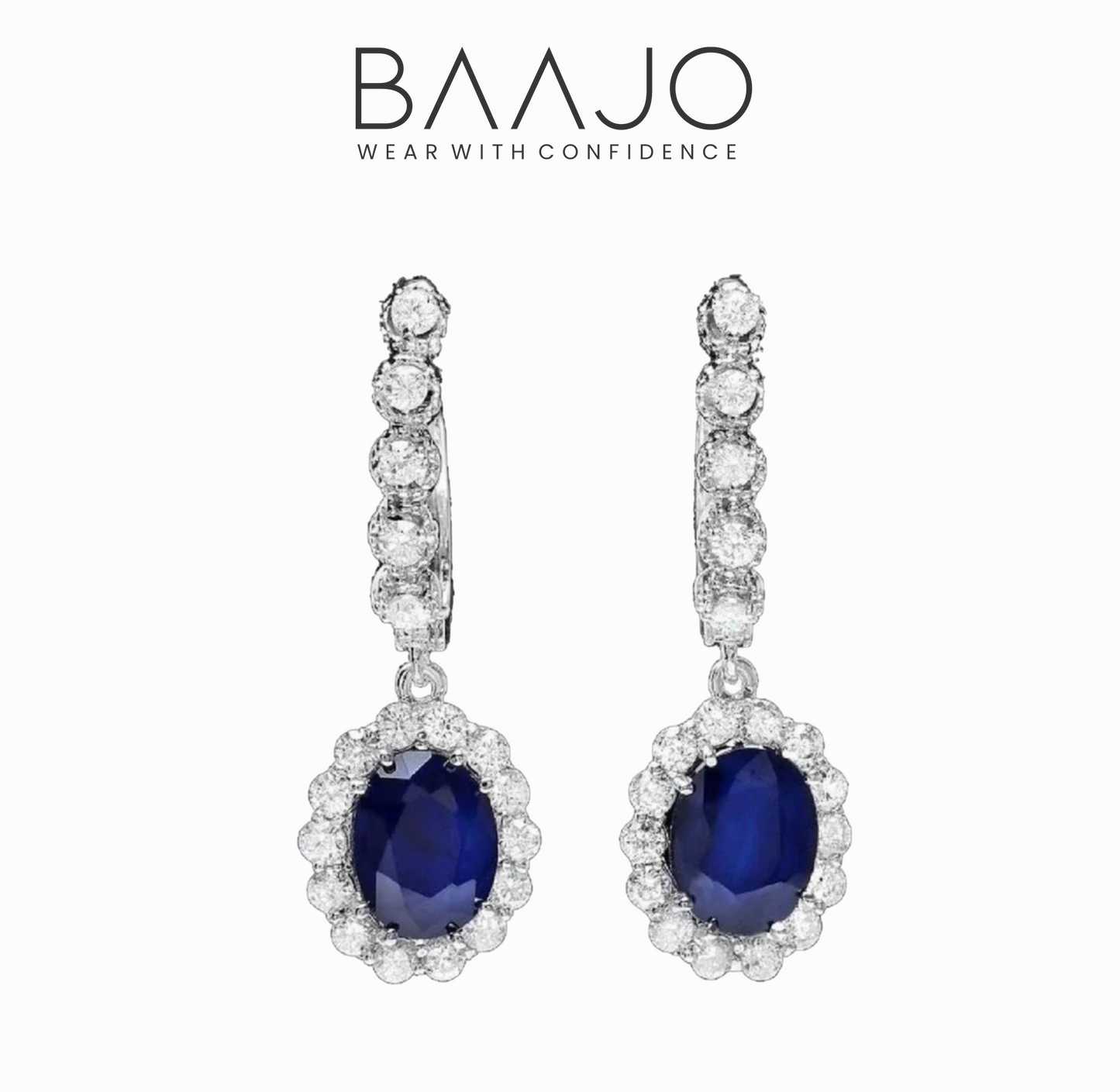 Rich Blue Drop Earrings