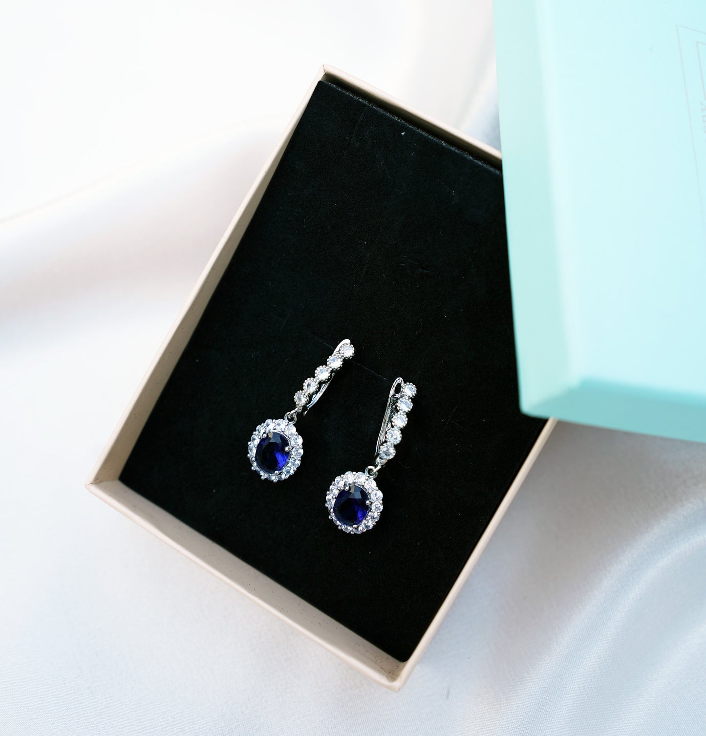 Rich Blue Drop Earrings