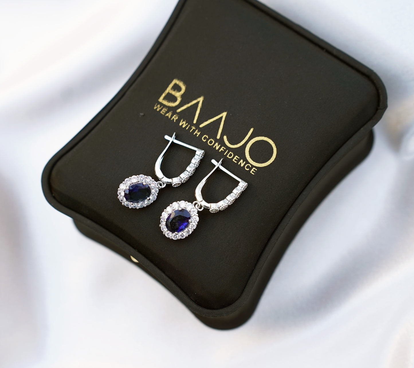 Rich Blue Drop Earrings