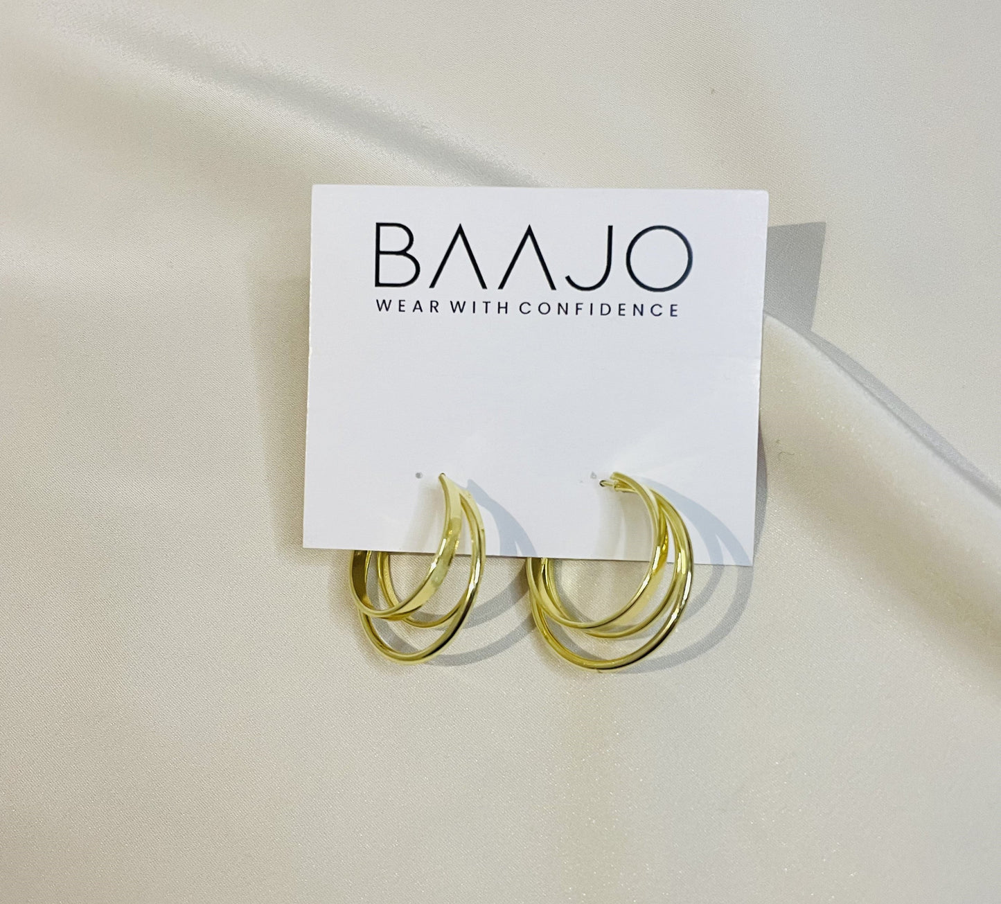 Golden Round Layered Hoops